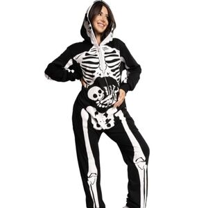 Tipsy Elves Pregnant Skeleton Maternity Onesie Jumpsuit Halloween